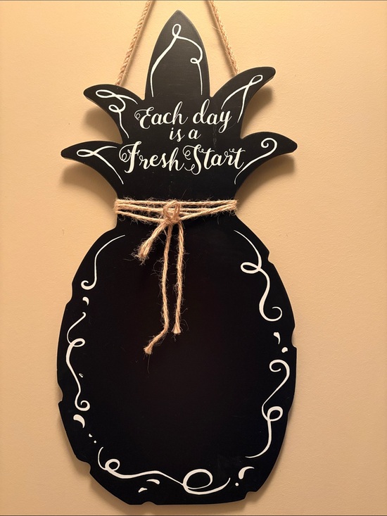 Other - Pineapple Chalkboard Wall Hanging - Black with White Accents